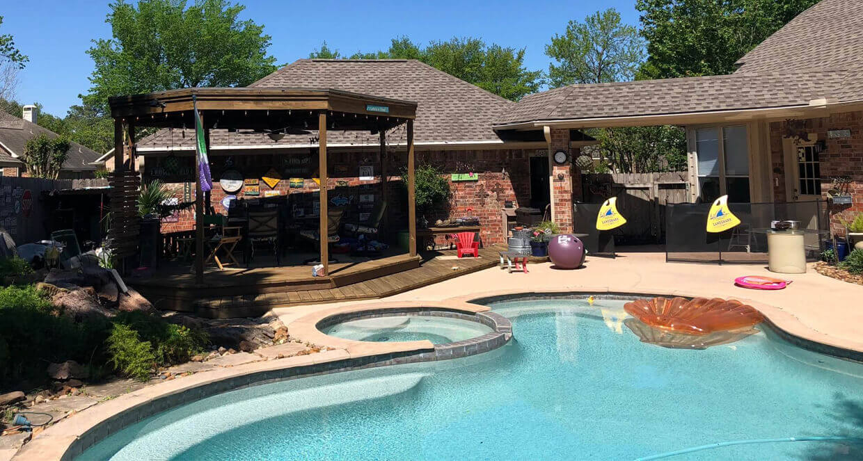 Backyard remodel update design pool renovation patio cover