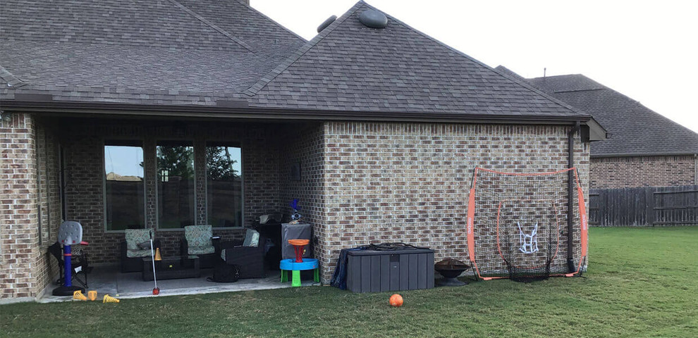 Patio cover addition shade structure upgraded outdoor living space Houston