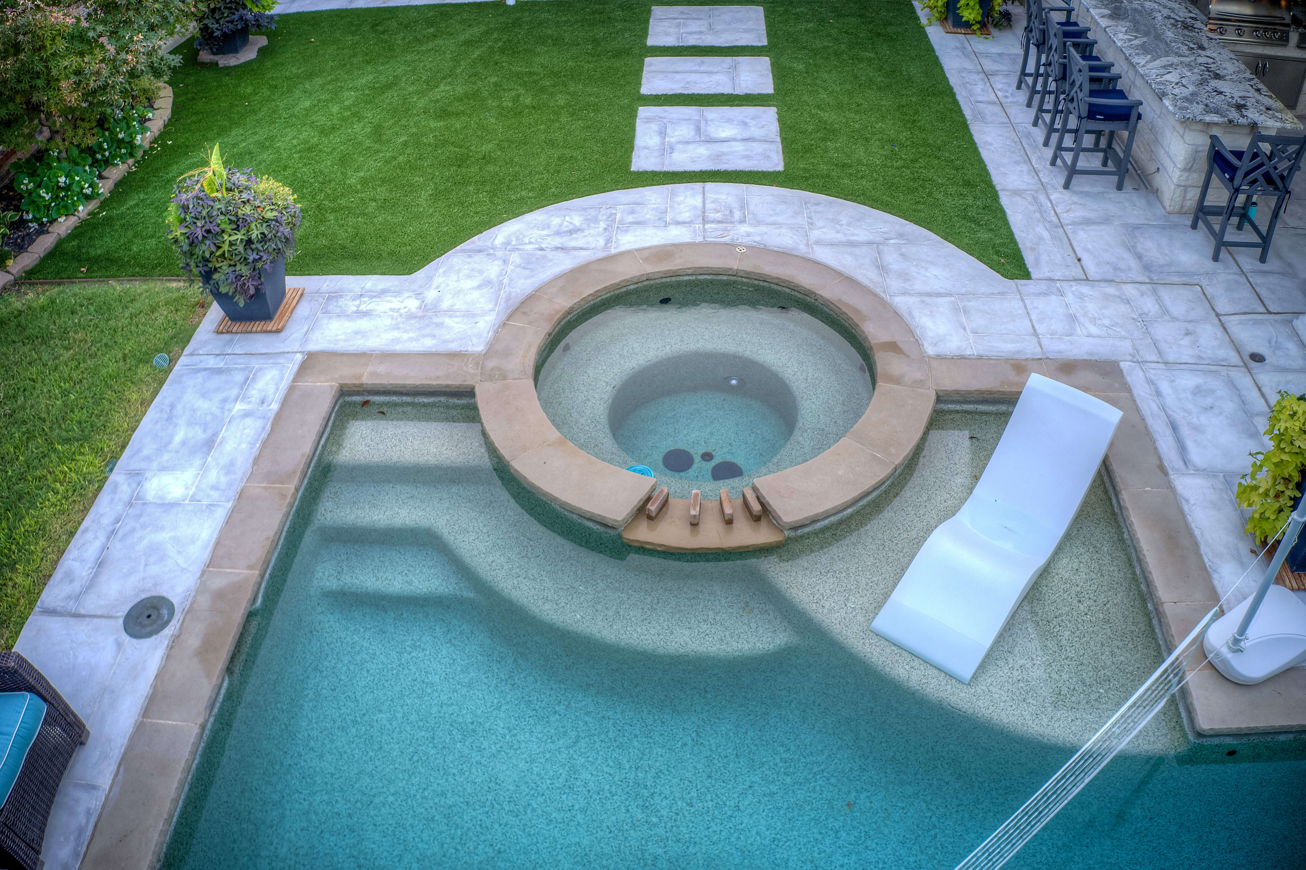 dallas backyard carvestone pool decking update enhance design idea modern