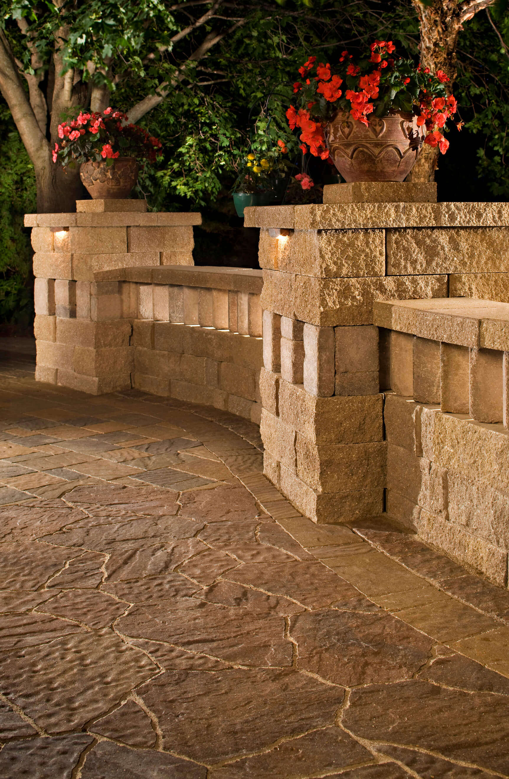 stone wall paver patio hardscape Dallas Texas