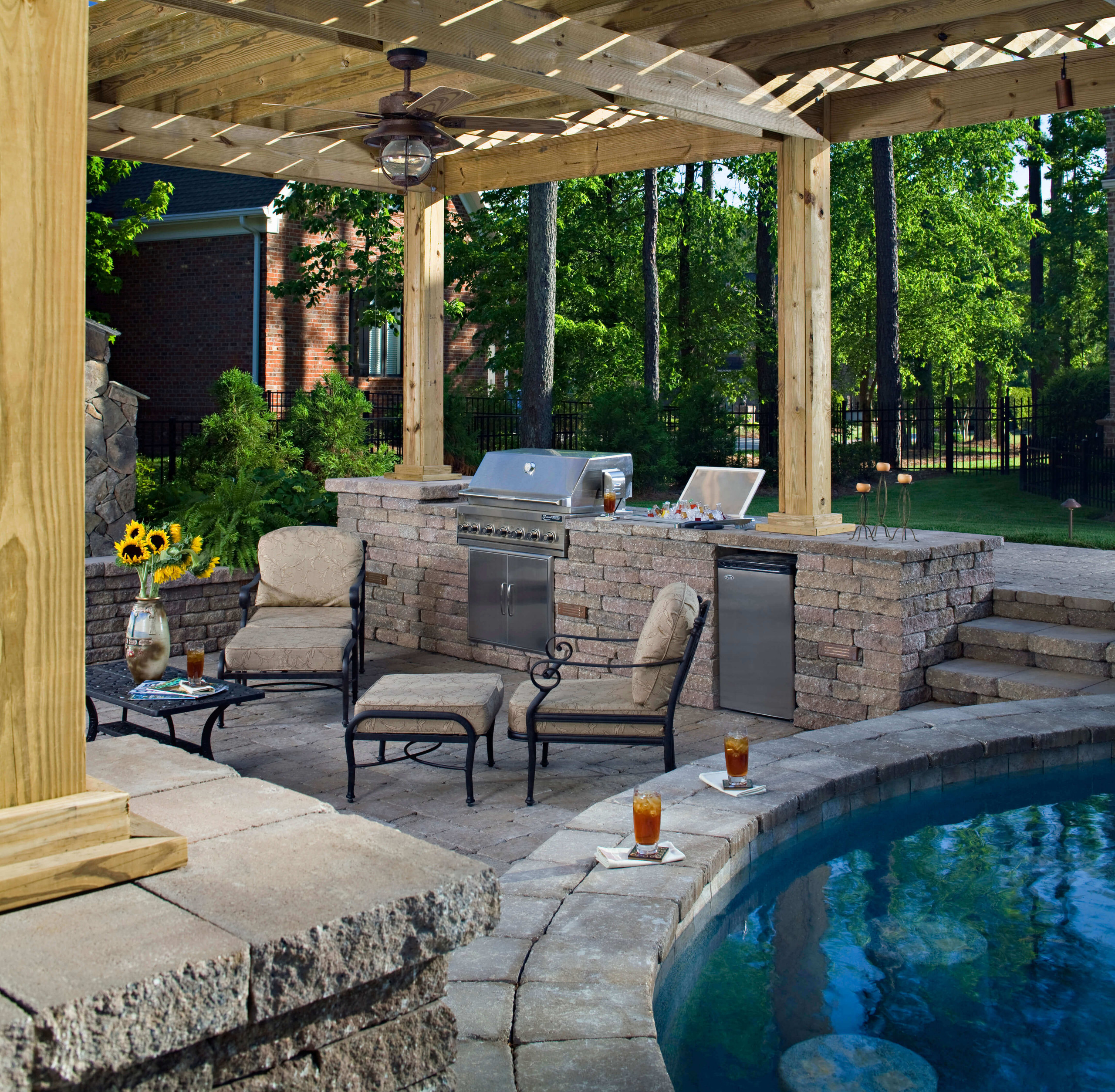 paver stone patio hardscape for phoenix arizona backyard