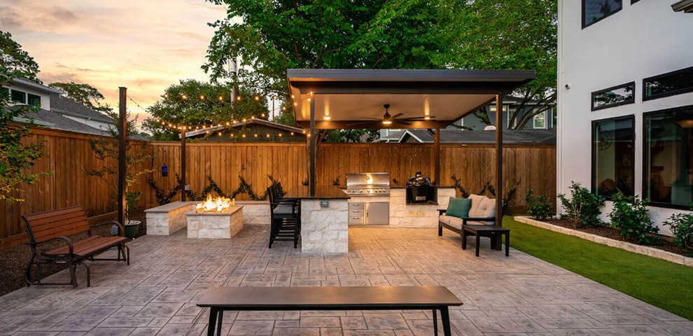 Patio cover construction firepit outdoor kitchen backyard remodel renovation