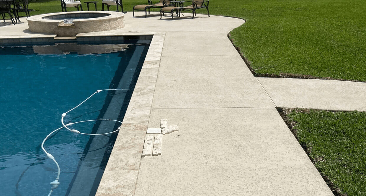 carvestone concrete overlay decorative upgrade Houston pool deck