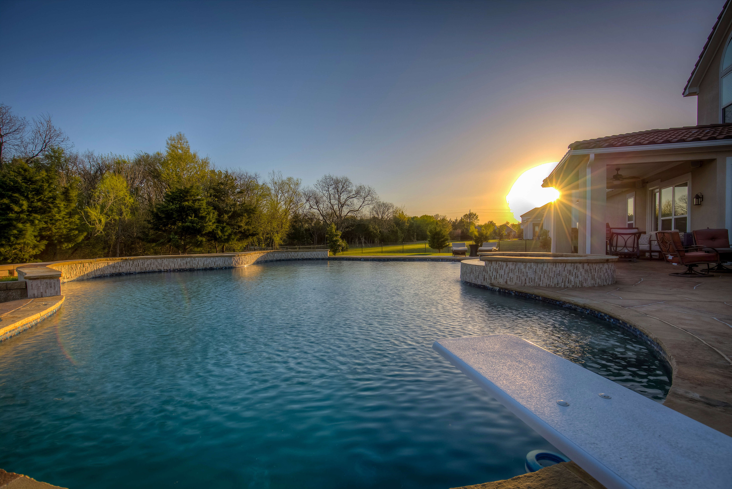 Backyard pool diving board design idea Dallas Texas