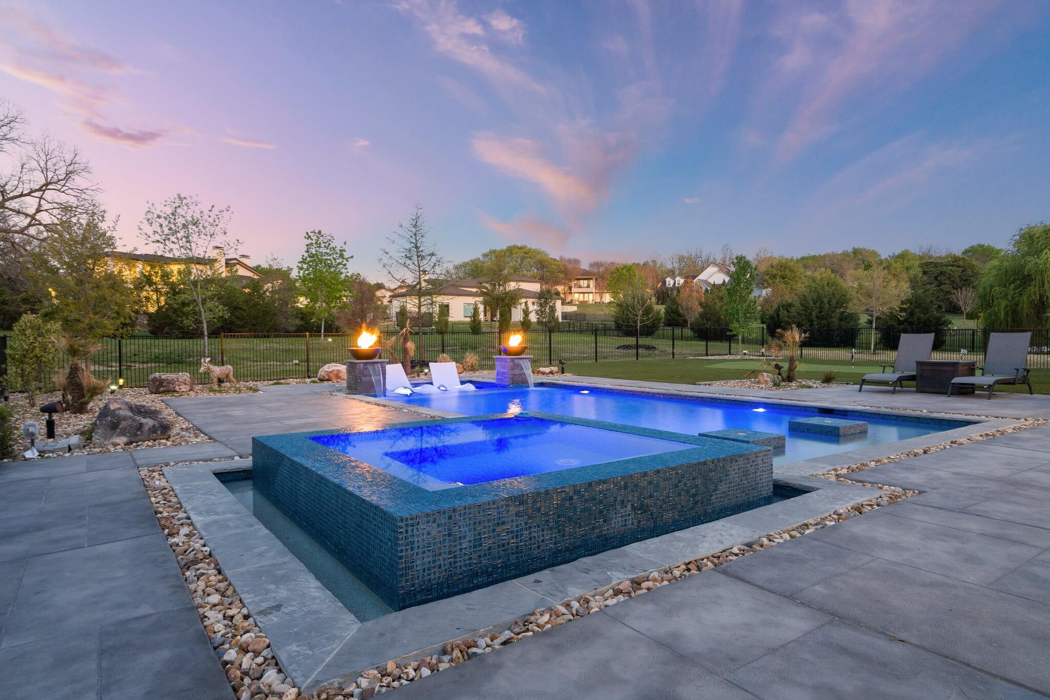 pool spa design coping tile construction outdoor living idea
