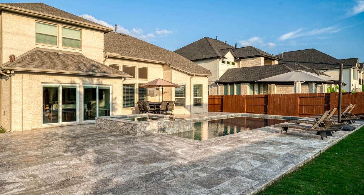 stone paver hardscape pool deck patios pool remodel