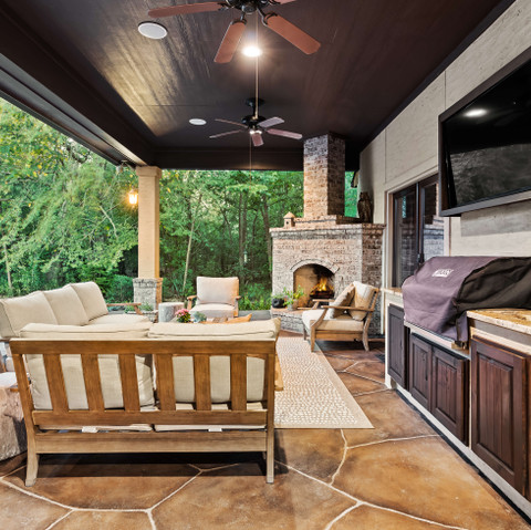 patio design outdoor living room kitchen seating area