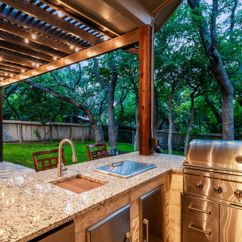 outdoor kitchen patio pergola backyard design