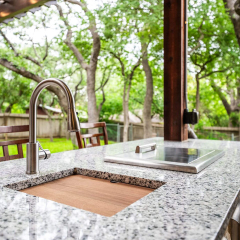 backyard patio design outdoor kitchen sink grill