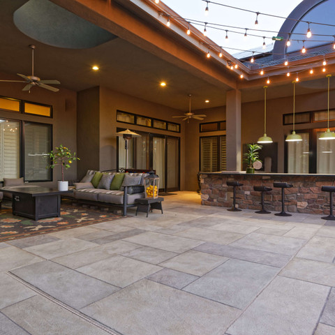Carvestone patio tile style design idea in Arizona