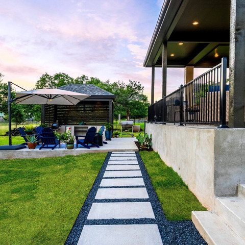 Patio concrete outdoor living backyard texas