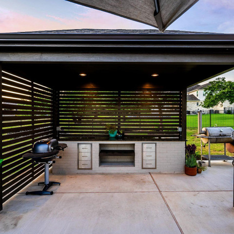 backyard patio outdoor kitchen privacy wall backyard makeover