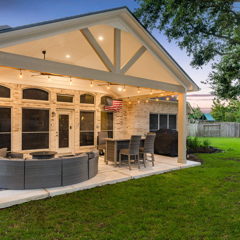 patio cover build gable style light colors design