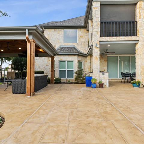 carvestone overlay decorative concrete patio flooring remodel