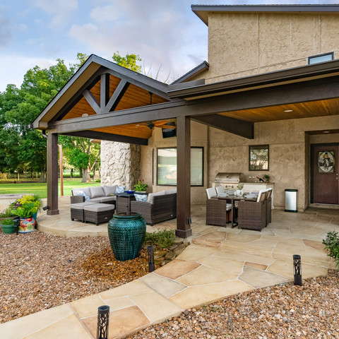 rustic earthy patio style design backyard makeover outdoor kitchen patio cover