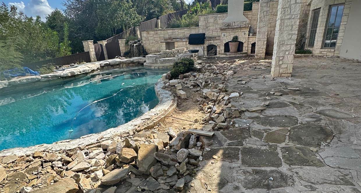 Before & After Restored Patio & Pool Deck With Carvestone | Allied