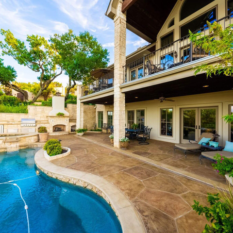 carvestone concrete overlay decorative pool deck patio