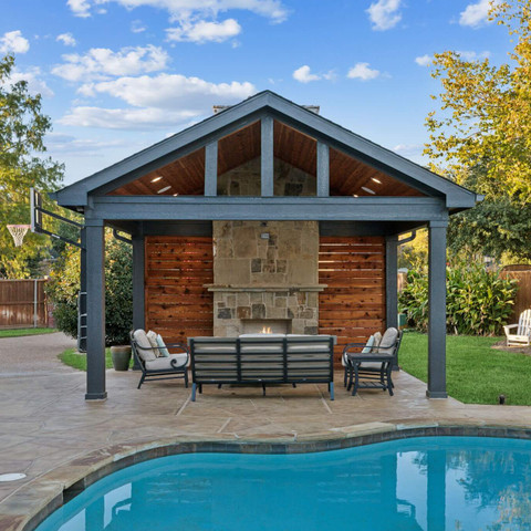 patio cover fireplace outdoor living room backyard