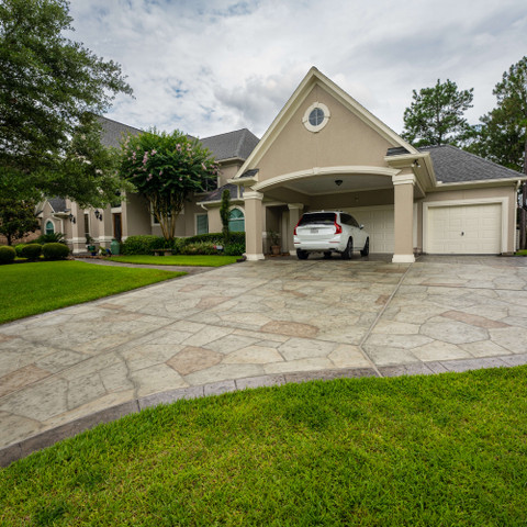 Beautify concrete with carvestone overlay product no tear-out needed design