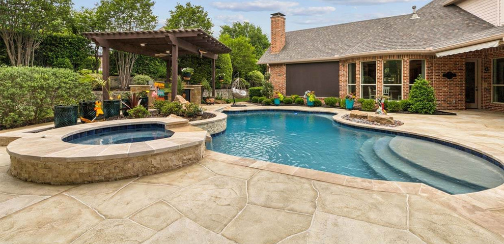 before after transformation pool deck remodel overlay concrete