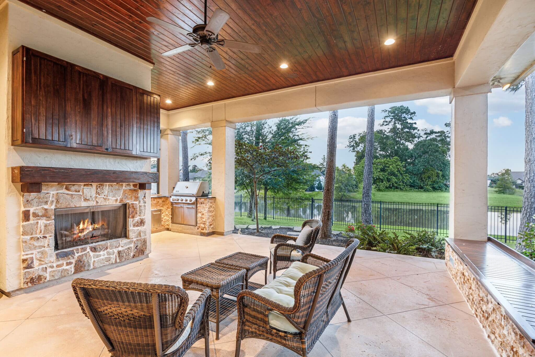 rustic design style charm outdoor fireplace patio