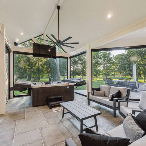 gray carvestone overlay patio patio cover