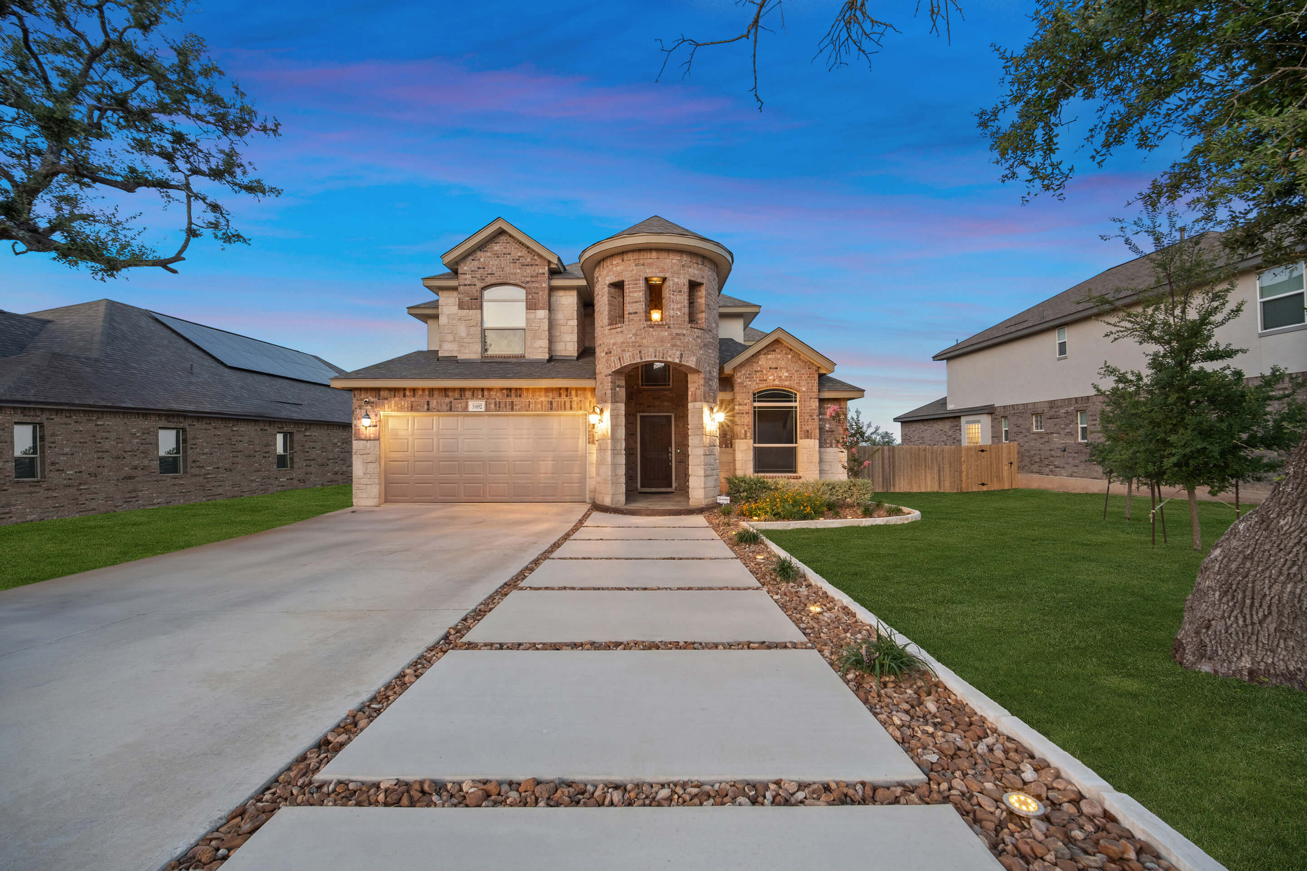 concrete steppers gravel rock landscaping driveway