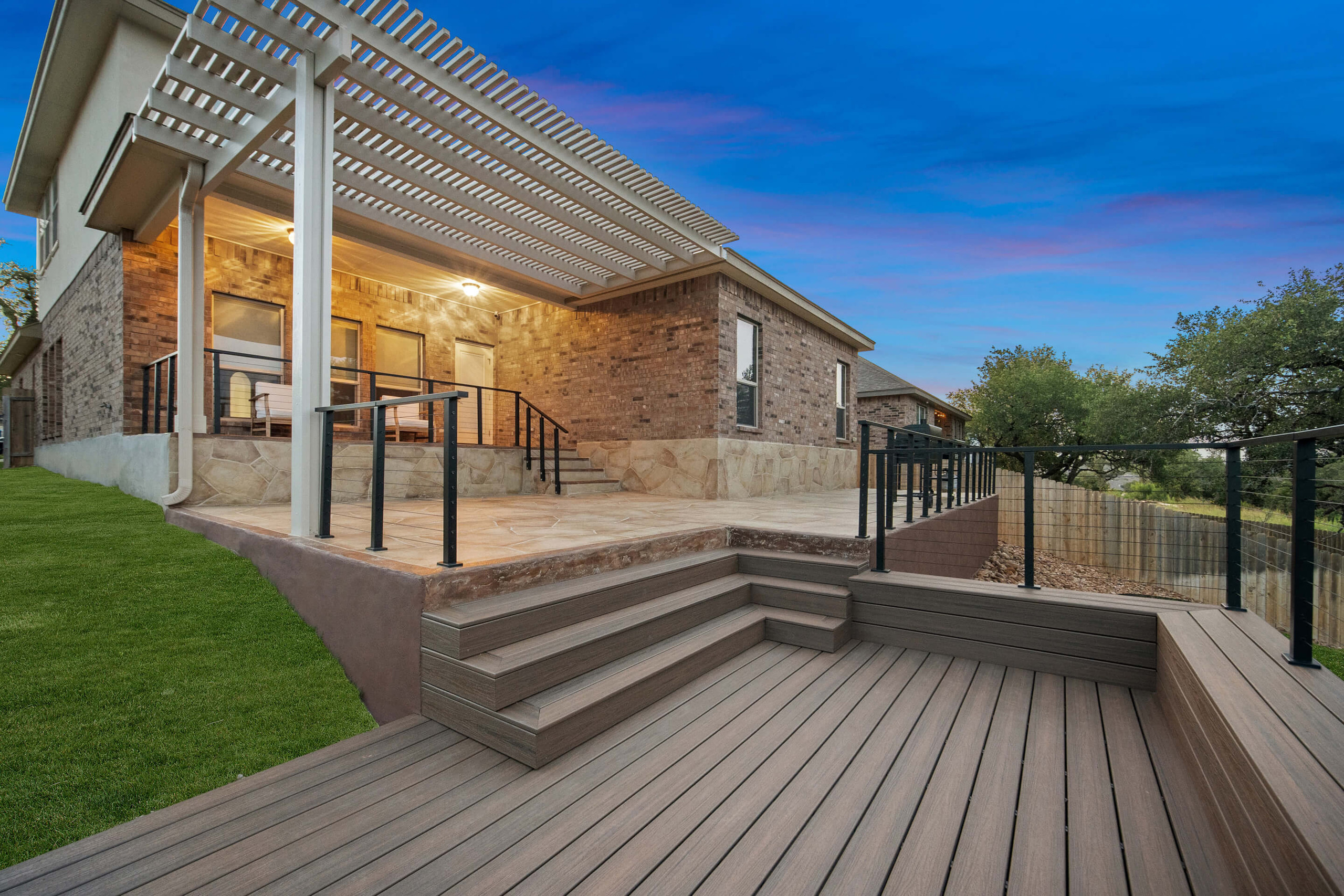 aluminum structure carvestone overlay patio deck