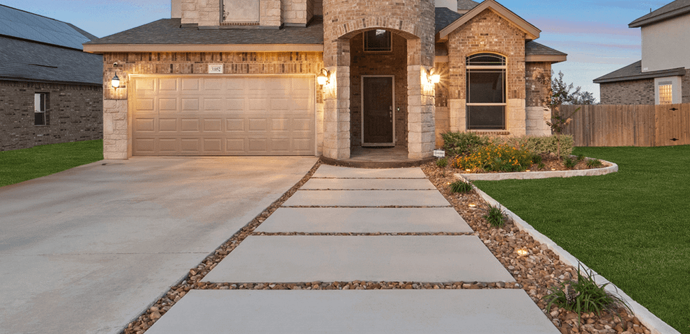 concrete steppers gravel walkway concrete driveway