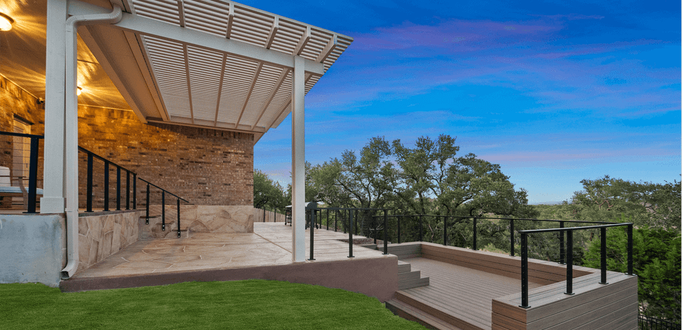 aluminum pergola patio cover carvestone overlay patio deck