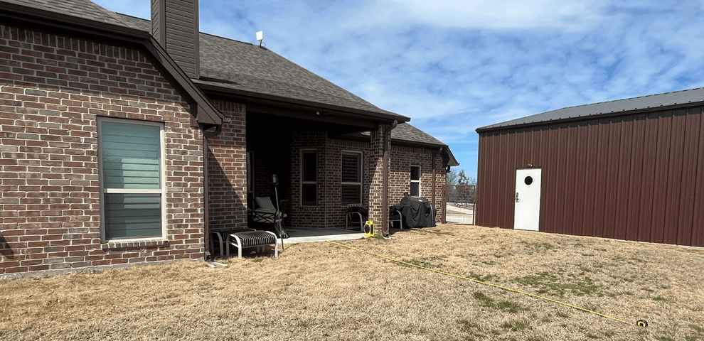 open gable patio cover outdoor kitchen carvestone overlay