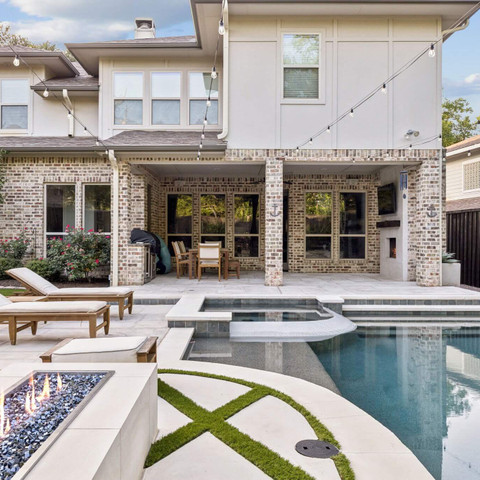pool remodel fire pit outdoor living carvestone pool deck