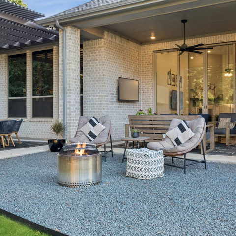 blackstar gravel landscaping patio and pergola