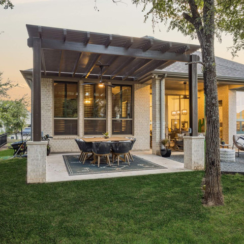 aluminum pergola concrete patio outdoor living
