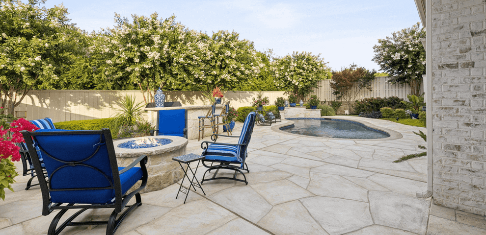 fire pit carvestone overlay pool remodel outdoor kitchen