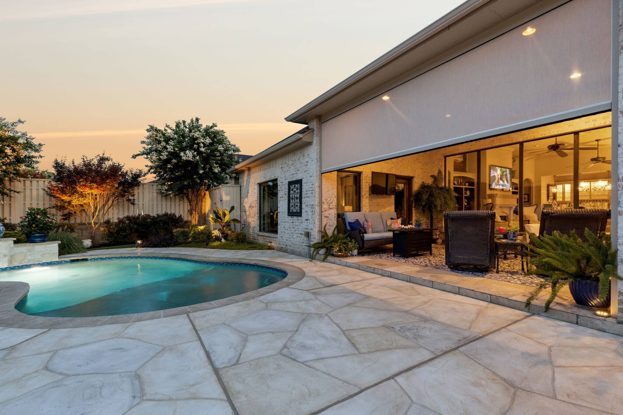 carvestone overlay patio pool remodel