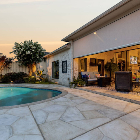carvestone overlay patio pool remodel
