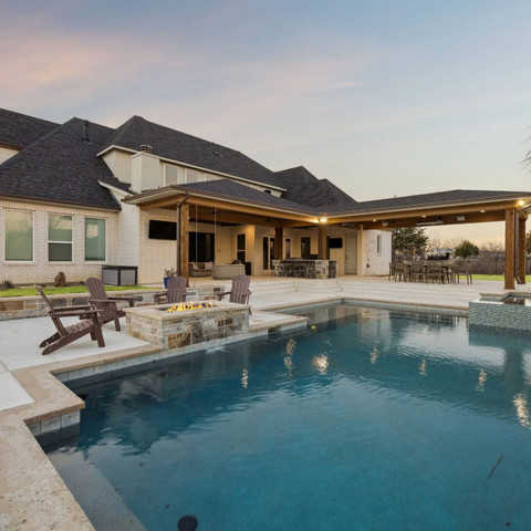 backyard upgrade patio cover roman carvestone overlay pool deck and patio