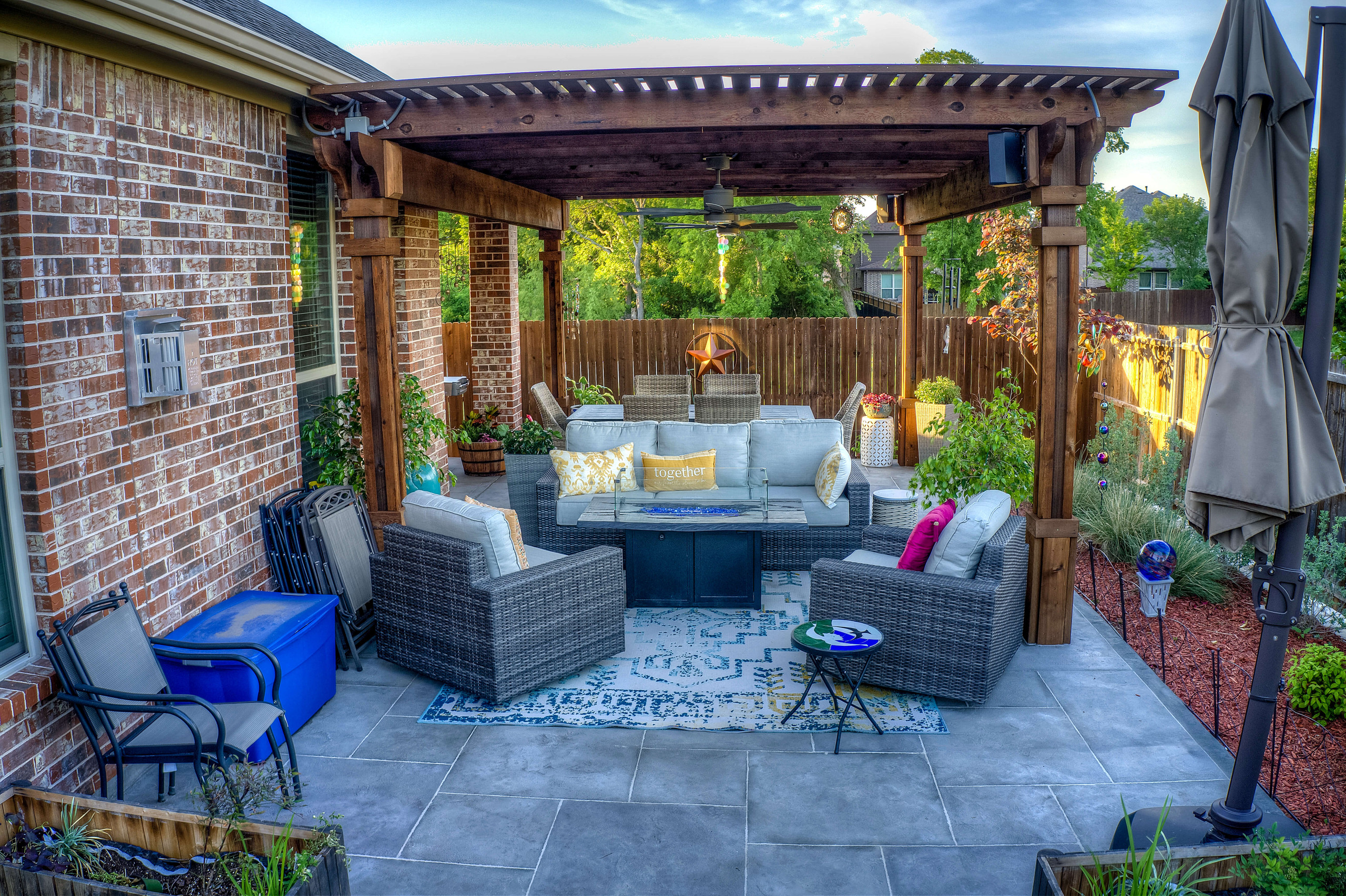 custom handcarved grey carvestone patio