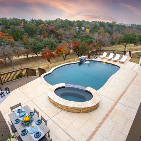 custom hand crafted decorative concrete overlay carvestone san antonio texas pool deck