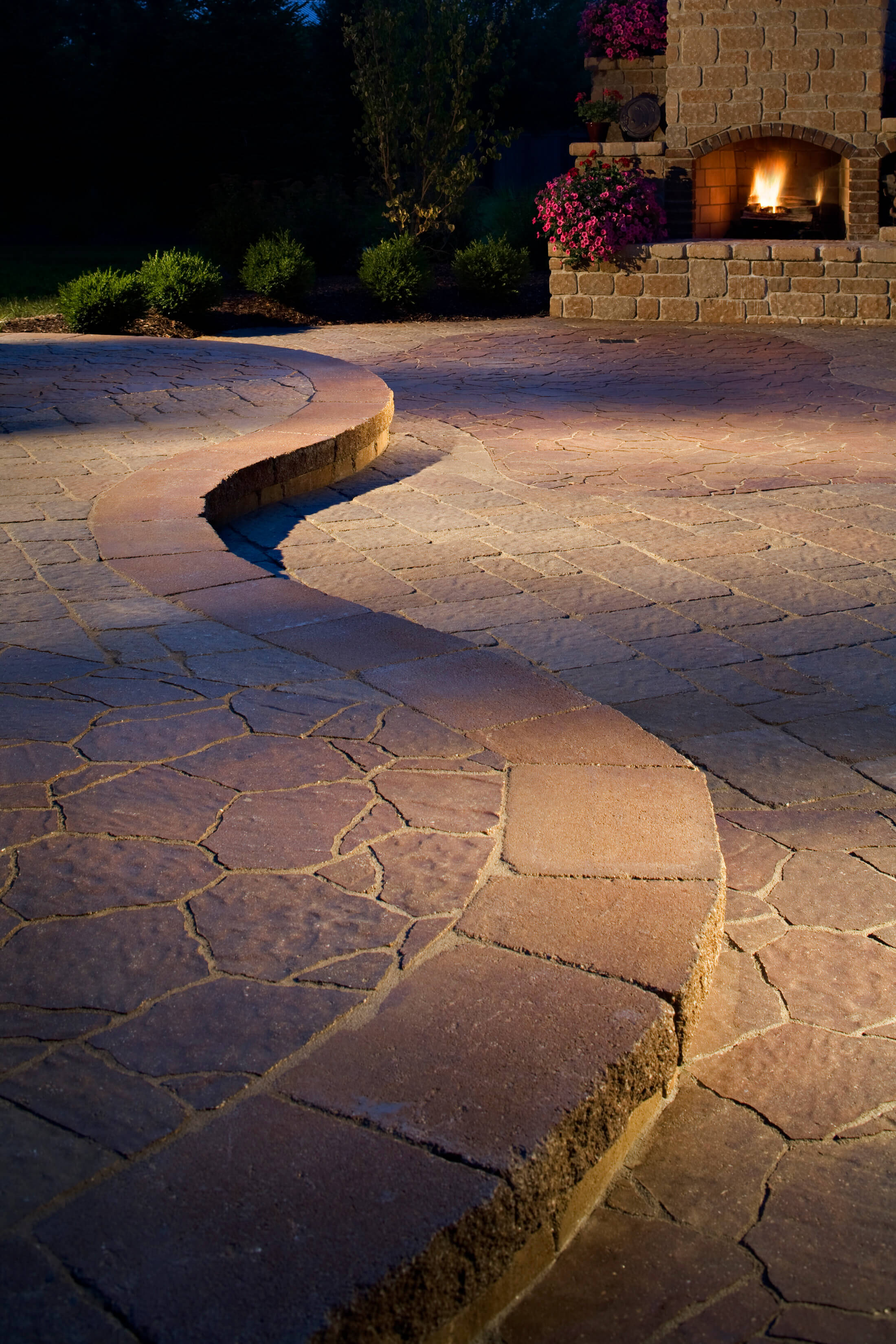 Stone paver patio design idea backyard hardscape