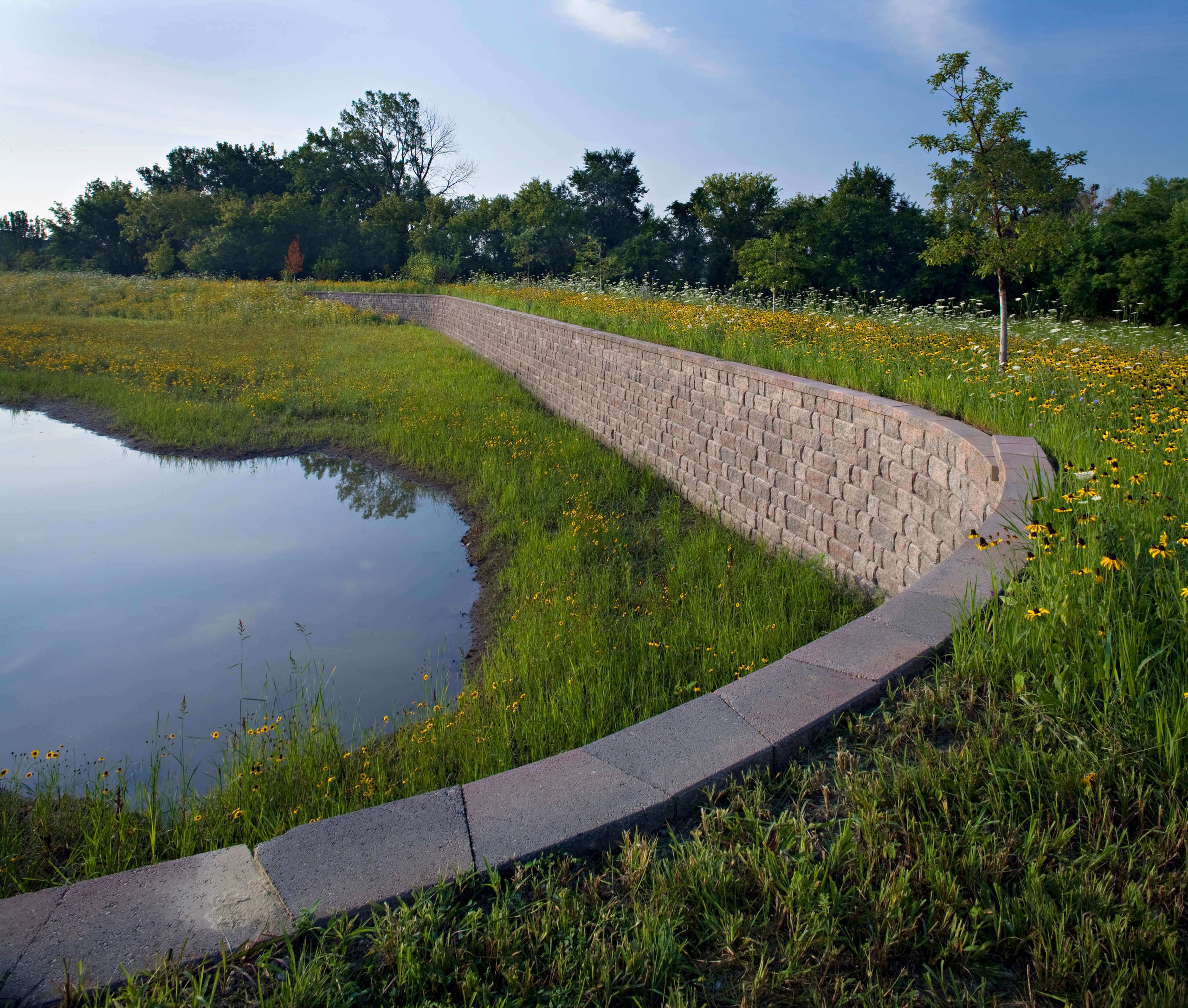 custom built stone wall durable pavers