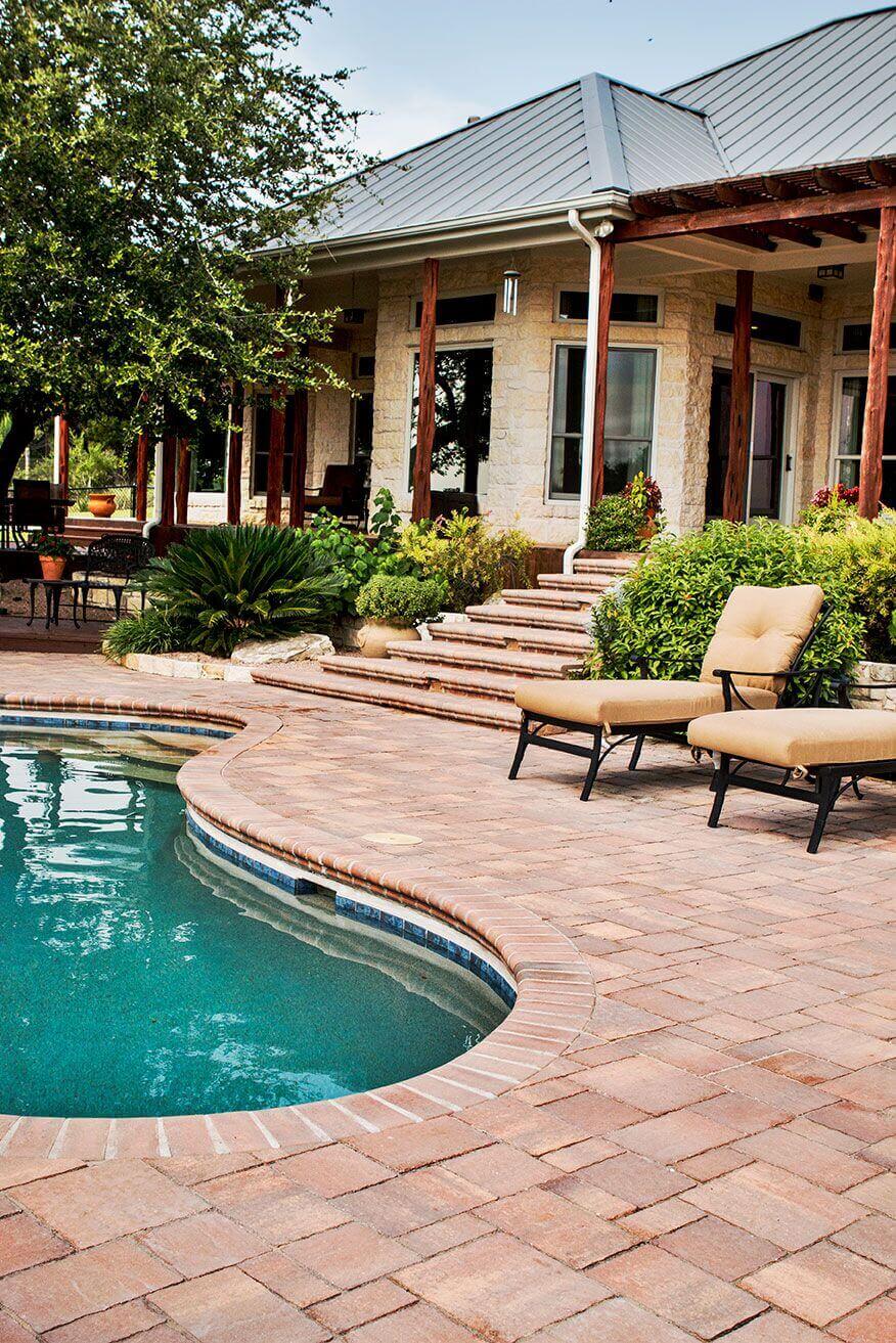 Paver pool decking hardscape custom design