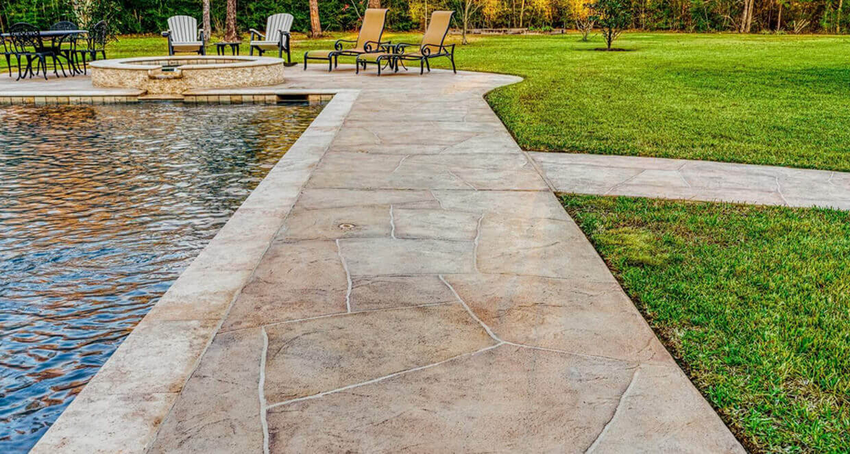 carvestone concrete overlay decorative upgrade Houston pool deck