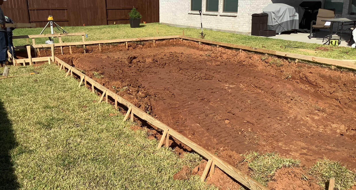 inground backyard pool new build construction houston texas