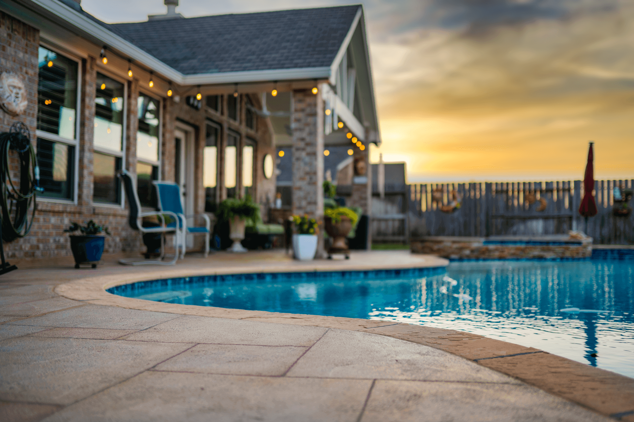 Pool decking overlay carvestone