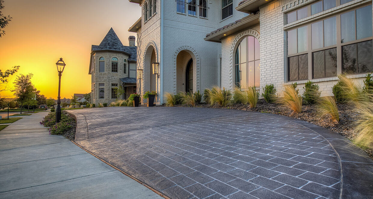 Driveway walkway transformation carvestone overlay design idea