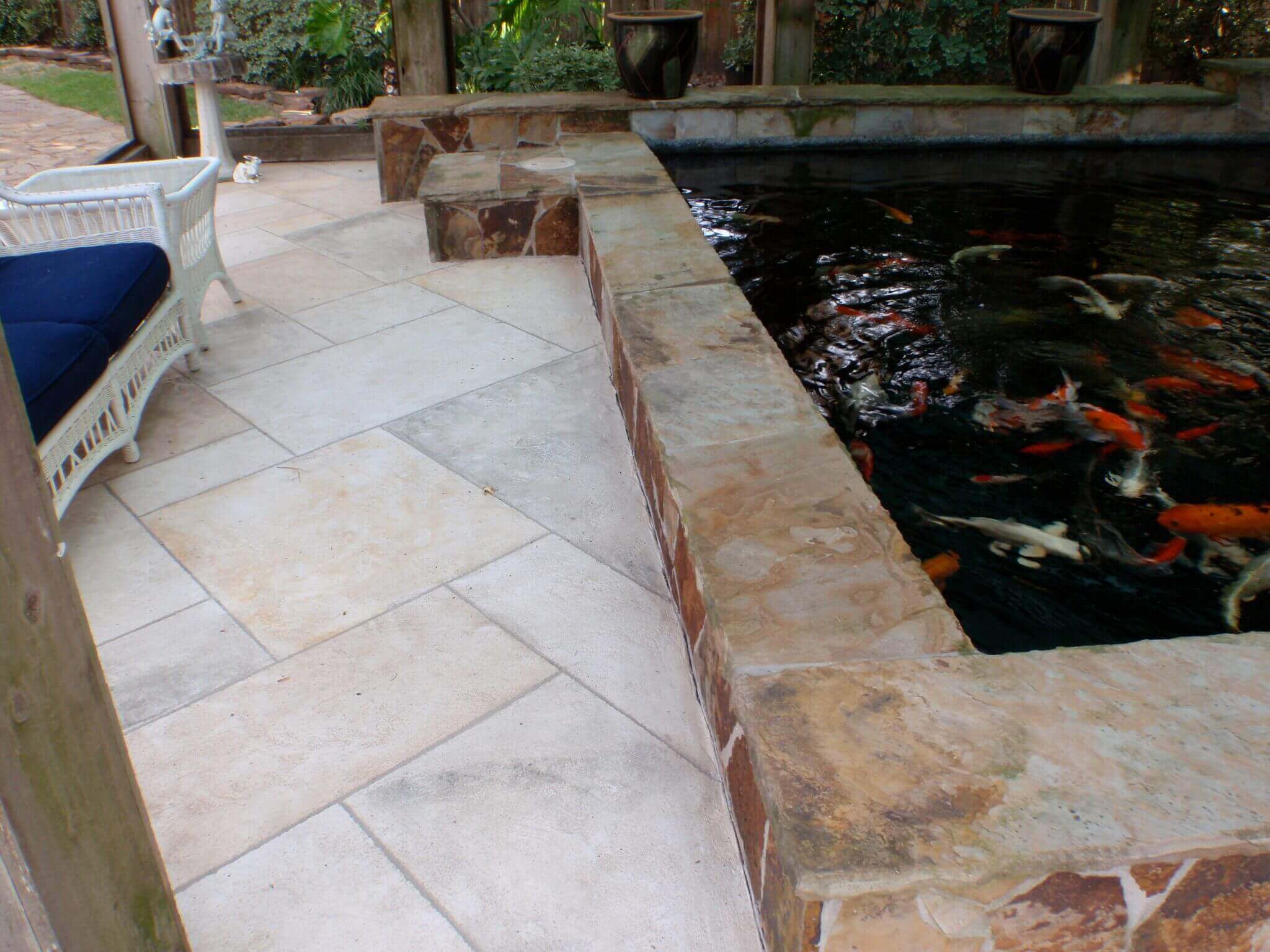 Carveston concrete overlay product tile design style idea Dallas Texas patio