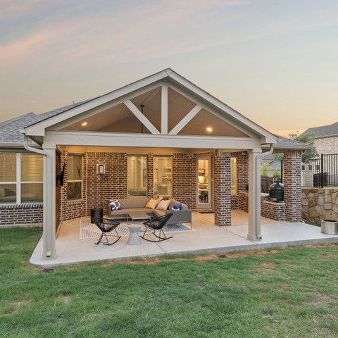 patio cover outdoor living room design idea gable style