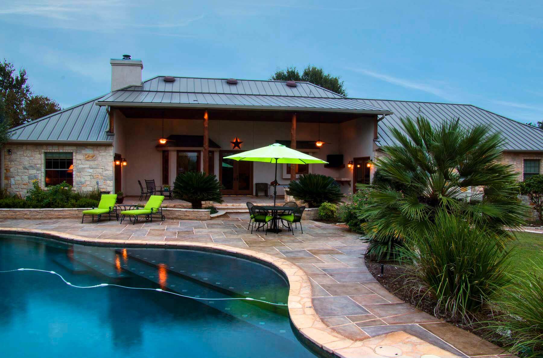 Custom carvestone concrete overlay for pool decks slip-resistant design idea